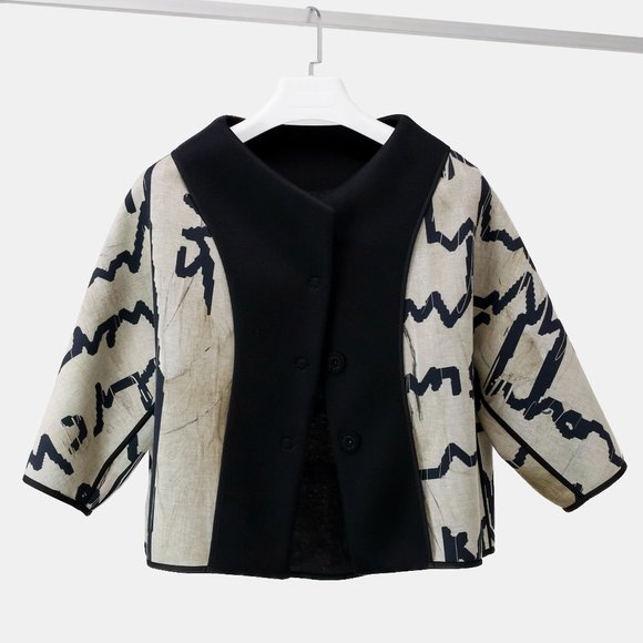 Annette Gortz Abstract Print Reversible Jacket - Picture 1 of 8